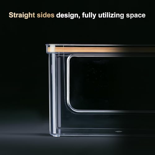 Stackable Storage with Bamboo Top for Laundry Room Organization, Extra Large Trash Bag/Garbage Bag Dispenser, Under Sink Organizer, Pantry Organizers - view 5