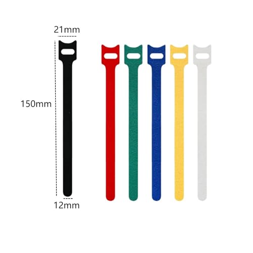60 Pcs Reusable Fastener Straps - 6 Inch Cable Management Ties, Adjustable Hook & Loop Organizer Straps for Home, Office and Data Centers,Yellow - view 2
