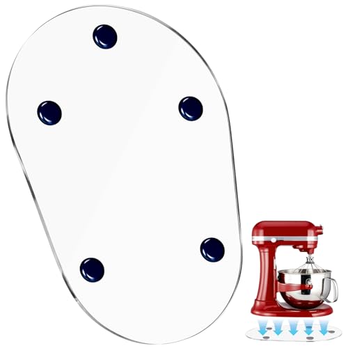 Mixer Mat Slider Compatible with KitchenAid 5-8 Qt Bowl-Lift Mixer - Thickened Acrylic Appliance Sliding Tray Kitchen Countertop Storage Mover Caddy for Kitchen Aid Professional Stand Mixer, Clear