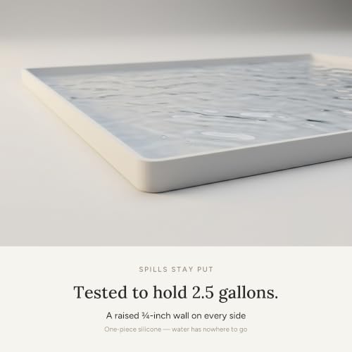 Heavy Duty Under Sink Mat - The Original Silicone Under Sink Mats for Kitchen Waterproof - Under Sink Tray for Kitchen Waterproof - Under Sink Cover Kitchen Cabinet Liner White 34x22 - view 3