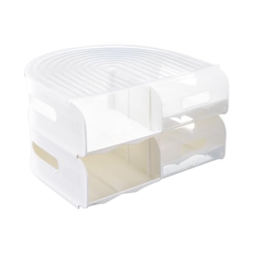 Space Saving U Shape Eggs Dispenser 2 Layer Clear, Transparent