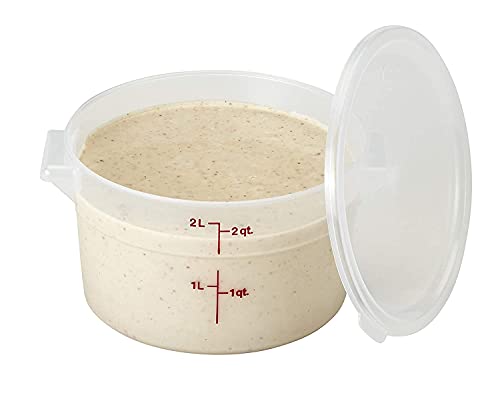Cambro 2 Quart Round Food Storage Container, 2-Pack Translucent, with a Translucent Lid, Bundle with a Measuring Spoon Set - view 4