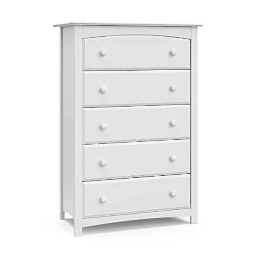 Kenton 5 Drawer Dresser, White