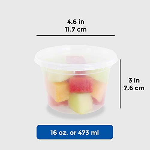50-Set 8 oz and 36-Set 16 oz Food Storage Containers Bundle | 86 BPA-Free Plastic Deli Containers with Lids | Leakproof | Microwave/Dishwasher Safe - view 6