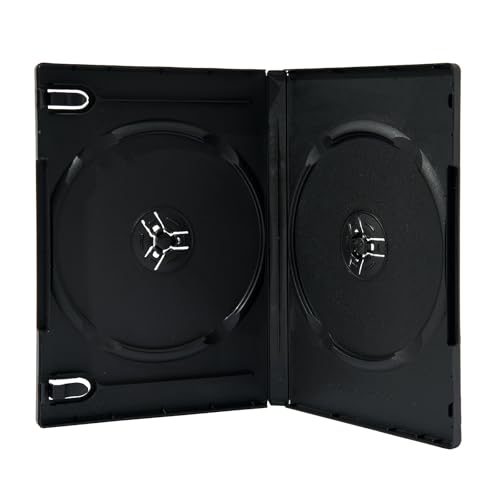 10 Pack 14mm Black Standard Double Capacity DVD Case and Outter Clear Sleeve - view 5