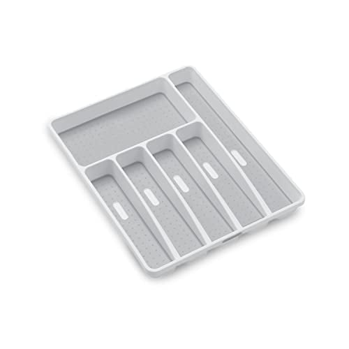 Classic 6 Compartment Silverware Tray, White