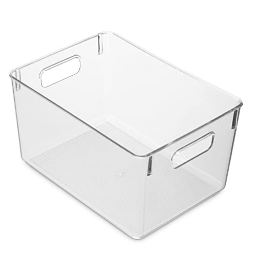 Pack Of 4 Plastic Kitchen Organization Pantry Storage Bins - Fridge Organizer Household Food Baskets for Countertops, Cabinets, Refrigerator, Freezer, Bedrooms, Bathrooms - view 2