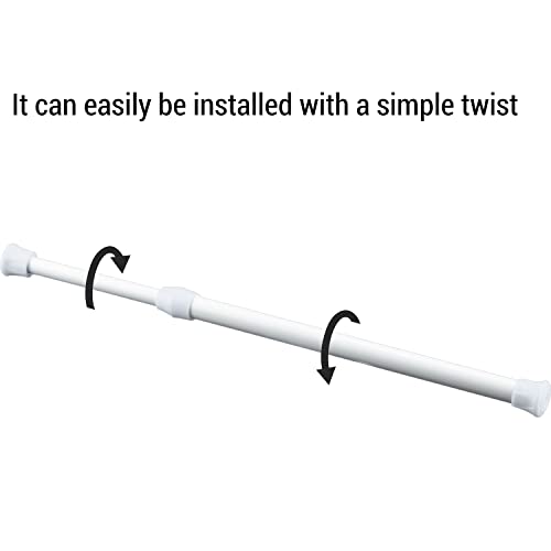 6 Pack Cupboard Bars Tension Rod Spring Extendable Curtain Rods White Adjustable Tensions Rods for Shower Closet Bathroom Kitchen Cupboard Wardrobe Bookshelf DIY Projects (9.8 to 15.7 Inches) - view 7
