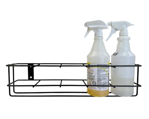 Up to Five 32 oz Spray Bottle Rack – Wall Mount Organizer | Heavy Duty Metal Holder for Cleaning, Chemical, or Detailing Bottles | Safe & Space-Saving Storage for Garage, Shop, or Janitorial Use - view 4