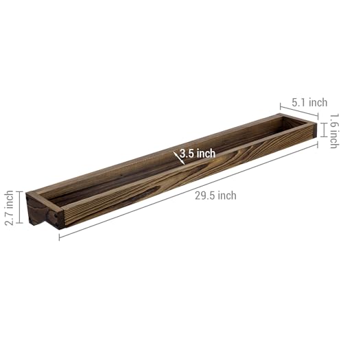 30 Inch Rustic Burnt Wood Hanging Shoe Rack Wall Mounted Storage - view 6