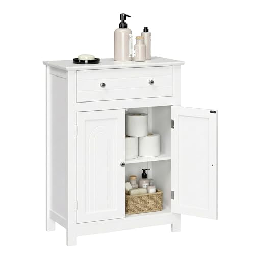 Bathroom Storage Cabinet, Free Standing, Drawer, Adjustable Shelf