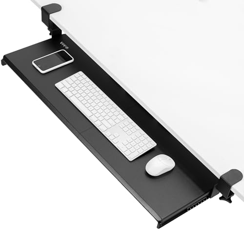 Black Extra Large Clamp-on 34 x 11 in Keyboard Tray, MOUNT-KB15EB