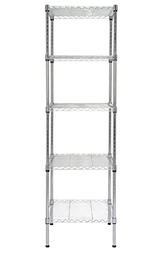 Heavy Duty 5 Tier Wire Shelving Unit, 18x18x59-inches 5 Shelves Storage Rack, Metal Shelving with Thicken Steel Tube, NSF Certified, Chrome