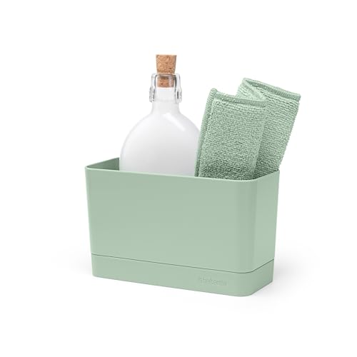 Sink Organizer (Jade Green) Non-Slip, Non-Scratch Kitchen Countertop Storage Caddy for Dish Brush, Soap, Cloths (LWH: 7.5 x 3.3 x 4.5)