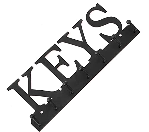 Key Holder Wall Mounted Key Hooks for Wall Decorative with 7 Hooks Black Metal Key Organizer Rack Hanger for Entryway, Front Door, Hallway, Office 10X3.7 inches - view 6