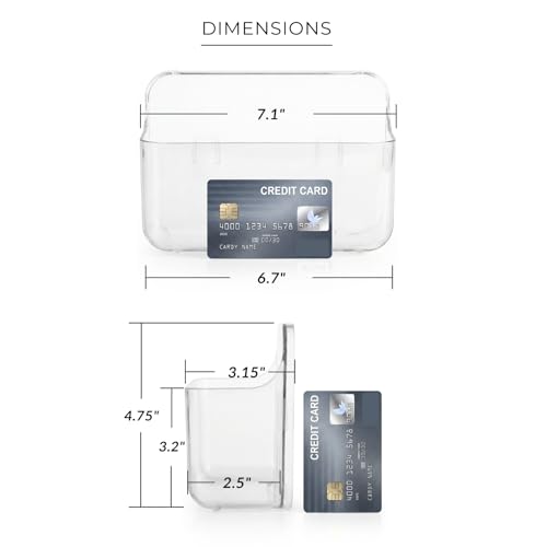 Adhesive Wall Organizer Bin, No-Drill, Clear, 7.1 x 3.15 x 4.75 in - view 5
