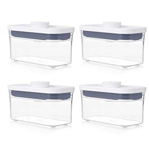 Good Grips POP Container - Airtight Food Storage - 0.4 Qt Rectangle (Set of 4) for Baking Soda and More
