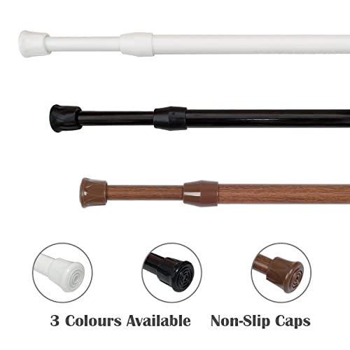 2 Pack Spring Tension Curtain Rod for Window 28 to 48 Inch, Oak - view 2