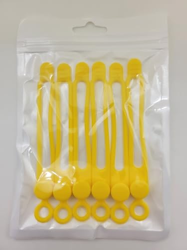 Set of 6 Yellow Silicone Cable Straps Organizers (Yellow6) - view 2