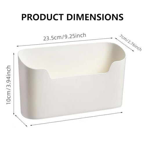 Adhesive Cabinet Door Organizer, Lid Organizer for Food Storage Container Lid, Wall Mounted Over Pantry Door Organizer Bin Holder Caddy for Plastic Lid Kitchen Bathroom, White, 2 Pack - view 7