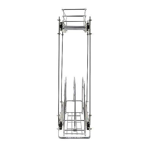 Glidez Multipurpose Chrome-Plated Steel Pull-Out/Slide-Out Storage Organizer for Cookware and Bakeware - 2-Tier Design - Fits Standard Size Cabinet or Shelf, Chrome - view 6