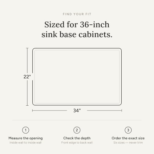 Heavy Duty Under Sink Mat - The Original Silicone Under Sink Mats for Kitchen Waterproof - Under Sink Tray for Kitchen Waterproof - Under Sink Cover Kitchen Cabinet Liner White 34x22 - view 2