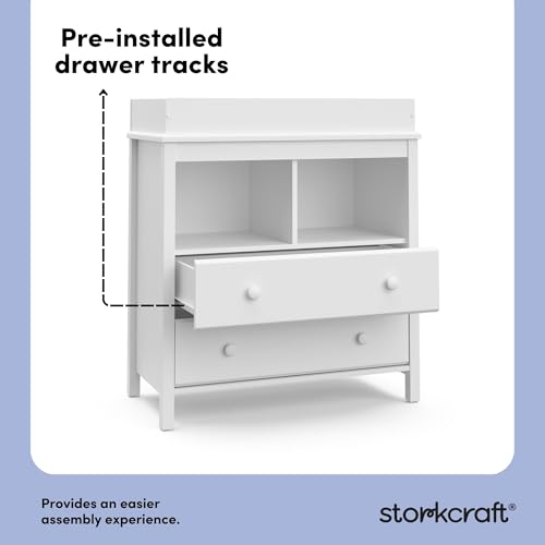 Alpine 2 Drawer Changing Table Chest, White - view 6