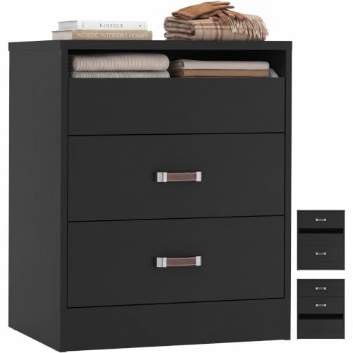 20.5" Closet Drawers Wood Closet Organizers and Storage Black