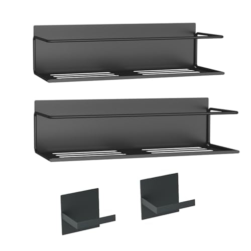Magnetic Spice Rack For Refrigerator, Magnetic Fridge Shelf For Kitchen, Magnetic Shelf For Fridge Space Saving Black 4 Pack With Magnetic Paper Towel Holder - view 6