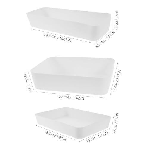White Drawer Organizer Box with Compartments 6pcs Plastic - view 2
