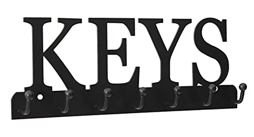 Key Holder Wall Mounted Key Hooks for Wall Decorative with 7 Hooks Black Metal Key Organizer Rack Hanger for Entryway, Front Door, Hallway, Office 10X3.7 inches - view 5