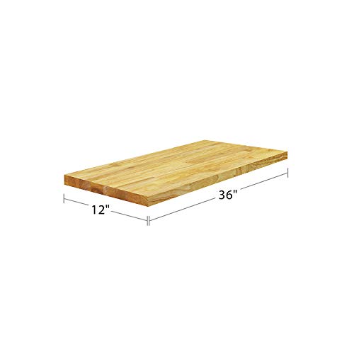 Floating Shelf Wall Mounted Solid Butcherblock Shelf 12" Depth x 36" Length x 1" Thick Highest Grade Lumber - No Knots or Back Areas - view 2