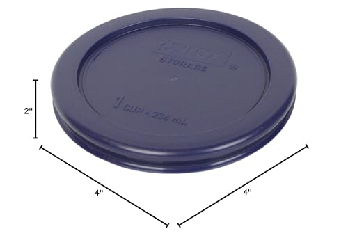 7202 1-Cup Glass Bowls & Dark Blue Lids (4-Pack) - Made in USA - view 6