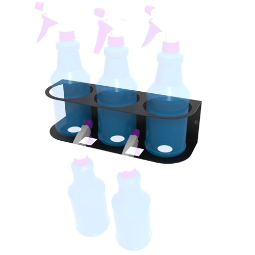 3 Spray Bottles Holder, Steel Wall Mount Storage Organizer