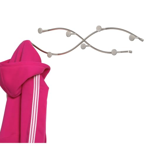 Sweep Wall Mount Coat Rack 8 Hooks, Satin Nickel - view 3