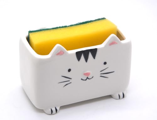 Ceramic Cat Sponge Holder for Kitchen Sink - view 2