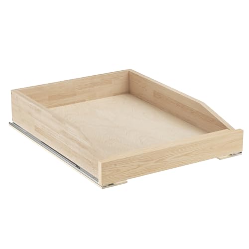 Single Pull Out Organizer 16½”W x 21”D, Soft Close Slide Out Drawer Storage Shelves for Kitchen, Wood Cabinet Shelf Pull-Out Organizer Storage for Base Cabinet