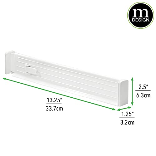 Expandable Dresser Drawer Divider with Foam Ends, Drawer Divider Locks in Place, Separators for Clothing and Accessories in Closet or Dresser Drawer, Ligne Collection, 4 Pack, White - view 4