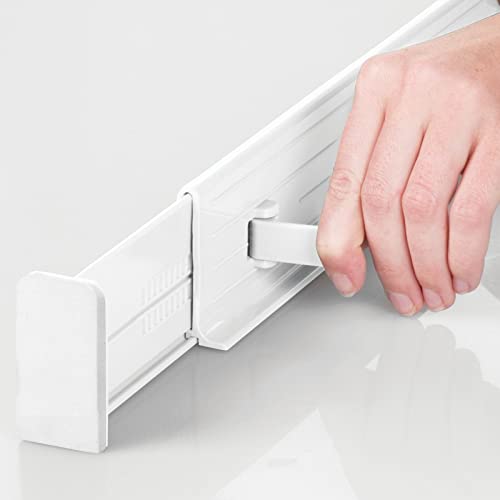 Expandable Dresser Drawer Divider with Foam Ends, Drawer Divider Locks in Place, Separators for Clothing and Accessories in Closet or Dresser Drawer, Ligne Collection, 4 Pack, White - view 6