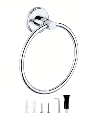 Towel Ring, Chrome Polished Hand Towel Holder for Bathroom, 1 Pack