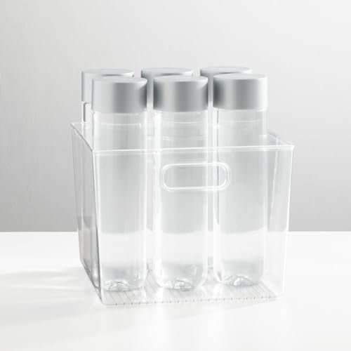 Plastic Modern Storage Organizer Bin Basket with Handles - 4 Pack - Clear - view 4