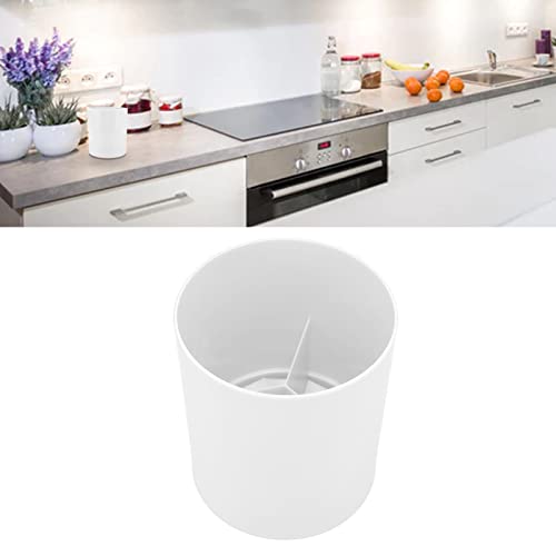 Utensil Holder, 360 Degree Rotating Utensil Holder with 3 Compartment and Non Slip Base Kitchen Organizer for Countertop Storage, Tableware Crock, Utensil Crocks, Chopstick Rack (White) - view 7