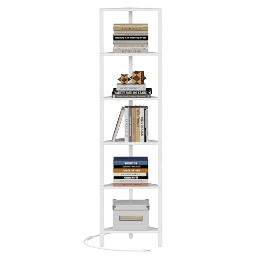 6-Tier Corner Bookshelf with LED Light, Corner Shelf - view 7