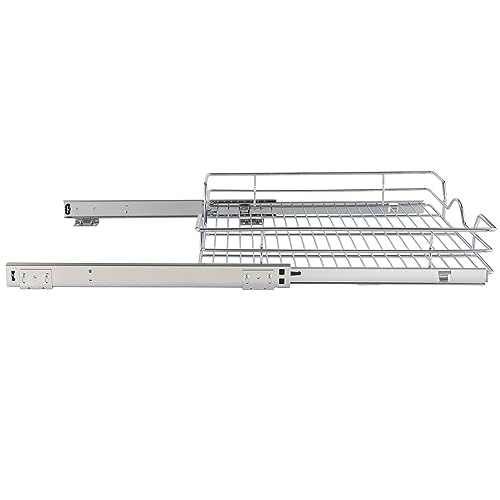 Pull Out Cabinet Organizer (14.75" W x 17" D), Pull out Drawers, Cabinet Pull Out Shelves for Base Cabinet Organization in Kitchen Bathroom Pantry, Bottom Mount, Chrome Finish - view 7