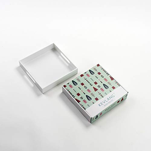 White Sturdy Acrylic Tray with Handles-8x8 Inch- Countertop Organizer Tray for Kitchen,Bathroom,Office- Storage Box for Cosmetics, Jewelry,Toiletries,Toy,Gadgets - view 7