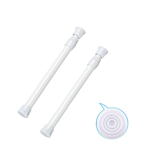 2 Pack Small Tension Rods 7 in to 11 Curtain Rods Window Rods in Extendable Width Spring Cupboard Bars for Kitchen Utensils, Closet, and Cabinet, Fit in The Spaces to Stay Up