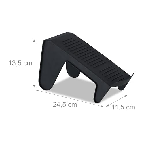 Shoe Stacker, 12x Set, up to Size 39, Wardrobe & Closet Storage Solution, Organisation System, Plastic, Black, 13.5 x 11.5 x 24.5 cm - view 4