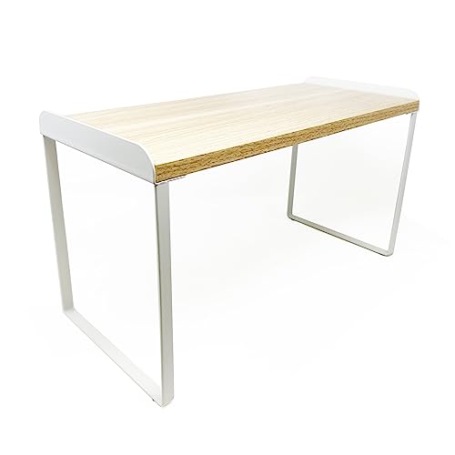 Stacking Wood Shelf Organizer, Counter Cabinet Storage Rack, 16 inch