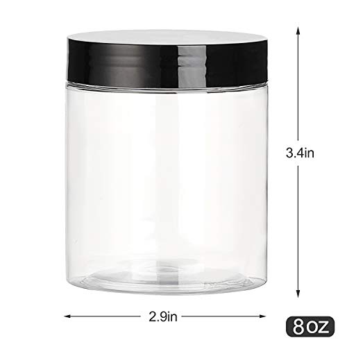 8 OZ Plastic Jars with Lids, 24 Pack Clear Plastic Slime Containers for Kitchen and Household Food Storage of Dry Goods, Creams and More, BPA Free - view 2