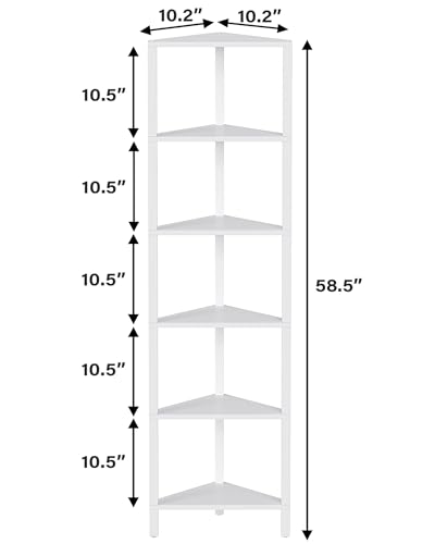 6-Tier Corner Bookshelf, Corner Shelf for Small Space - view 2